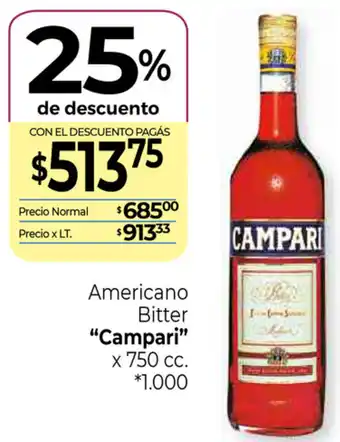 La Anonima Campari Americano Bitter x 750cc oferta