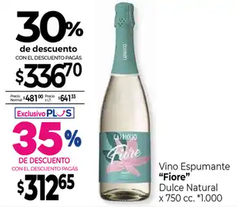 La Anonima Fiore Vino Espumante Dulce Natural x 750cc oferta