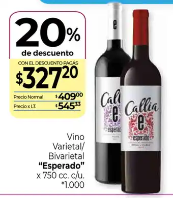 La Anonima Esperado Vino Varietal/Bivarietal x 750cc oferta