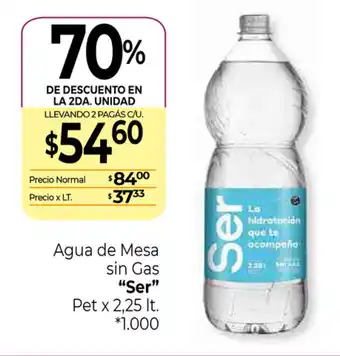 La Anonima Ser Agua de Mesa sin gas Pet x 2,25lt oferta