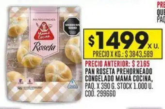 Coto PAN ROSETA PREHORNEADO CONGELADO MAMA COCINA PAQ. X 390G oferta