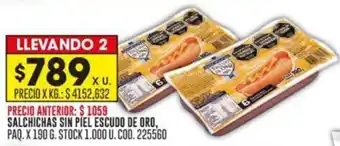 Coto SALCHICHAS SIN PIEL ESCUDO DE ORO PAQ. X 190G oferta