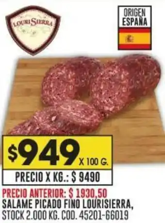 Coto SALAME PICADO FINO LOURISIERRA X 100G oferta