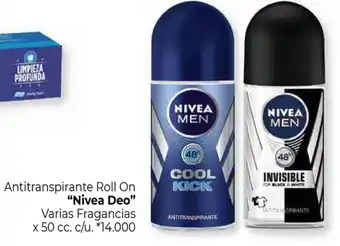 La Anonima Nivea Deo Antitranspirante Roll on Varias Fragancias x 50cc oferta