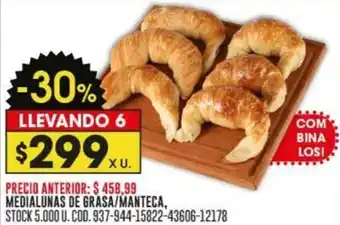 Coto MEDIALUNAS DE GRASA/MANTECA X U oferta