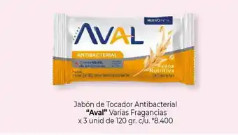 La Anonima Aval Jabón de Tocador Antibacterial Varias Fragancias x 3 unid oferta