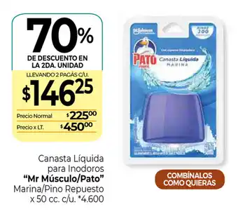 La Anonima Mr.Musculo/pato Canasta Liquida para Inodoros Marina/Pino Repuesto x 50cc oferta