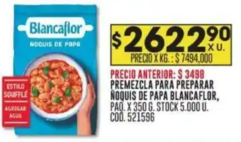 Coto PREMEZCLA PARA PREPARAR NOQUIS DE PAPA BLANCAFLOR, PAQ. X 350G oferta