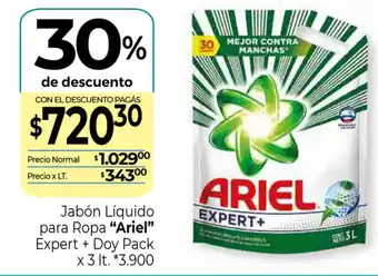 La Anonima Ariel Jabón Liquido Para Ropa Expert + Doy Pack x 3lt oferta