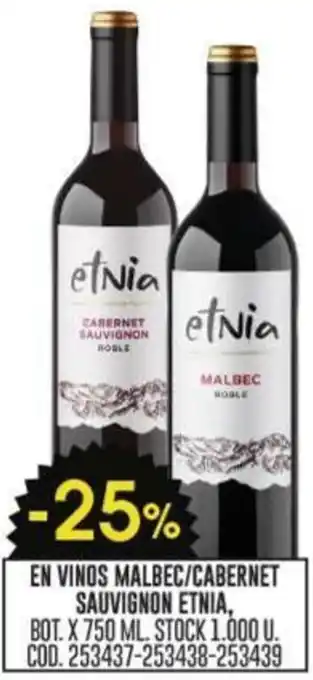 Coto EN VINOS MALBEC/CABERNET SAUVIGNON ETNIA oferta