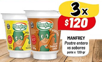 Almacor Manfrey Postre entero vs sabores x 120gr oferta