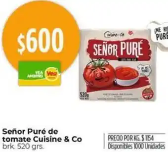 Supermercados Vea Señor Puré de tomate Cuisine & Co brk. 520gr oferta