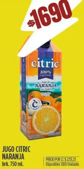 Supermercados Vea JUGO CITRIC NARANJA brk. 750ml oferta