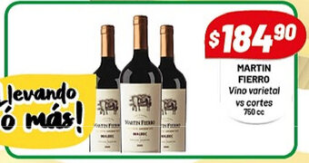Almacor Martin Fierro Vino varietal vs cortes 750cc oferta