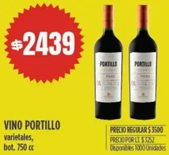 Supermercados Vea VINO PORTILLO varietales, bot. 750cc oferta