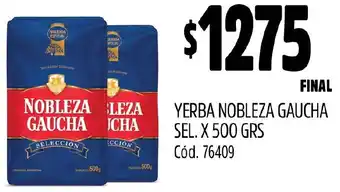 Supermercados Yaguar YERBA NOBLEZA GAUCHA SEL. X 500GR oferta