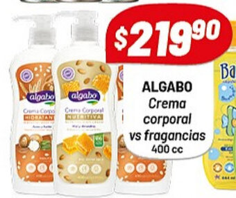 Almacor Algabo Crema corporal vs fragancias 400cc oferta