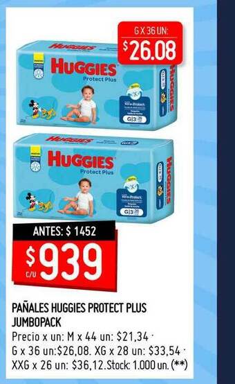 Walmart Pañales Huggies Protect Plus Jumbopack oferta