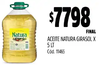 Supermercados Yaguar ACEITE NATURA GIRASOL X 5LT oferta