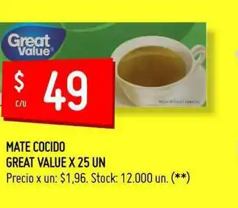 Walmart Mate Cocido Great Value x 25un oferta
