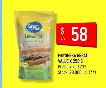 Walmart Mayonesa Great Value x 250g oferta
