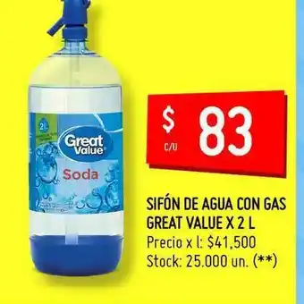 Sifón De Agua Con Gas Great Value 2l