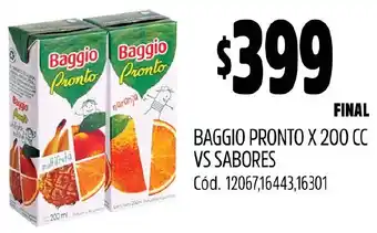 Supermercados Yaguar BAGGIO PRONTO X 200CC VS SABORES oferta