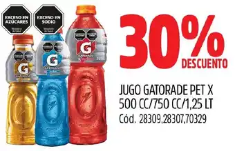 Supermercados Yaguar JUGO GATORADE PET X 500 CC/750 CC/1,25LT oferta