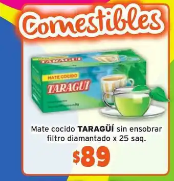 Mate Cocido Taragüí Sin Ensobrar Filtroi Diamantado 25saq
