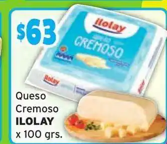 Unico Supermercados Queso Cremoso Ilolay x 100g oferta