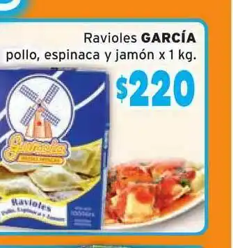 Unico Supermercados Ravioles García Pollo Espinaca Y Jamón 1kg oferta