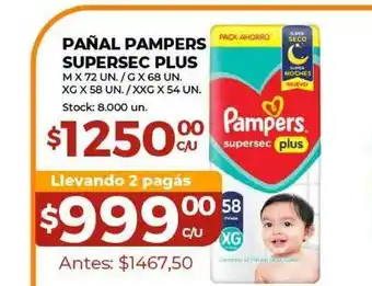 Super MAMI Pañal Pampers Supersec Plus oferta