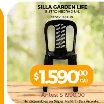 Super MAMI Silla Garden Life Bistro Negra oferta