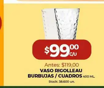 Super MAMI Vaso Rigolleau Burbujas Cuadros 400 Ml oferta