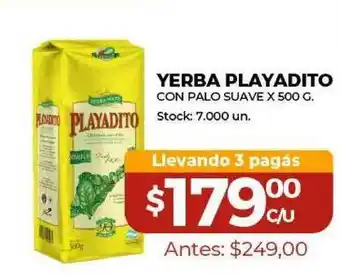 Super MAMI Yerba Playadito Con Palo Suave 500g oferta