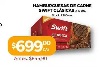 Super MAMI Hamburguesas De Carne Swift Clásicas x 12un oferta