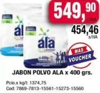 Maxiconsumo JABON POLVO ALA x 400GR oferta