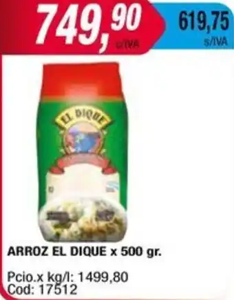 Maxiconsumo ARROZ EL DIQUE x 500gr oferta