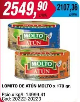 Maxiconsumo LOMITO DE ATÚN MOLTO x 170gr oferta