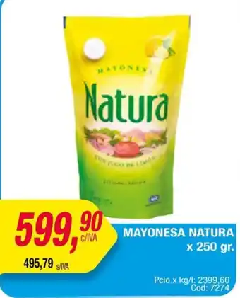 Maxiconsumo MAYONESA NATURA x 250gr oferta