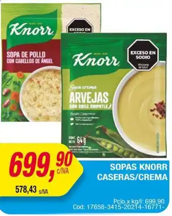 Maxiconsumo SOPAS KNORR CASERAS/CREMA oferta
