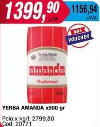 Maxiconsumo YERBA AMANDA x 500gr oferta