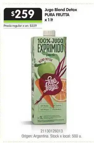 Jumbo Jugo Blend Detox Pura Fruta x 1lt oferta