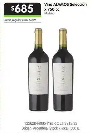 Jumbo Vino Alamos Selección 750cc oferta