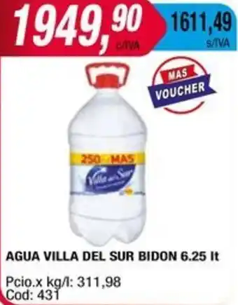 Maxiconsumo AGUA VILLA DEL SUR BIDON 6.25It oferta