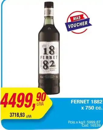 Maxiconsumo FERNET 1882 x 750cc oferta