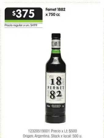 Jumbo Fernet 1882 x 750cc oferta
