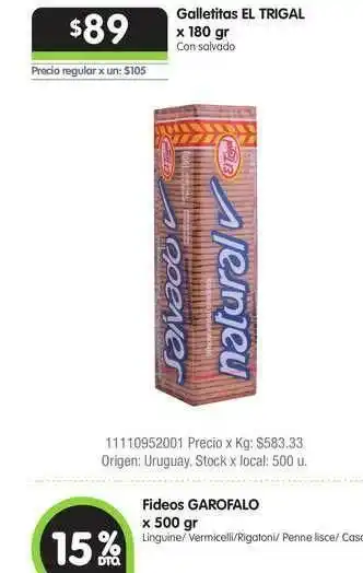 Jumbo Galletitas El Trigal x 180gr oferta