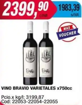 Maxiconsumo VINO BRAVIO VARIETALES x 750cc oferta