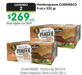 Jumbo Hamburguesas Cuisine&co x 332gr oferta